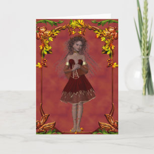 Fall Fairy Design 2 - Fantasy Grußkarte Karte