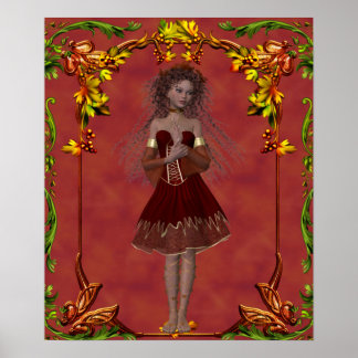 Fall Fairy Design 2 - Fantasy Print Poster