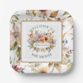 Fall Fairy Enchanted Floral Baby Girl Dusche Pappteller (Vorderseite)