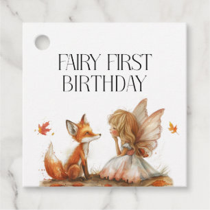 Fall Fairy Erster Geburtstag Vielen Dank mit einem Geschenkanhänger