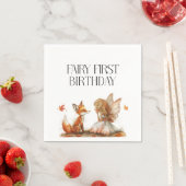 Fall Fairy Erster Geburtstag Vielen Dank mit einem Serviette (Beispiel)