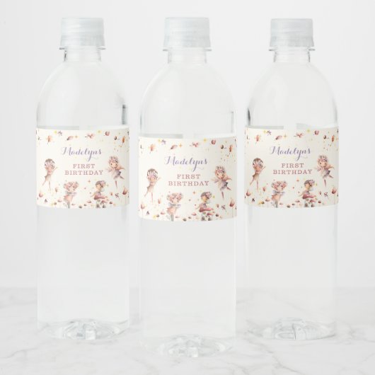 Fall Fairy Girl Geburtstag Wasser Flaschen Labels Wasserflaschenetikett (Flaschen)