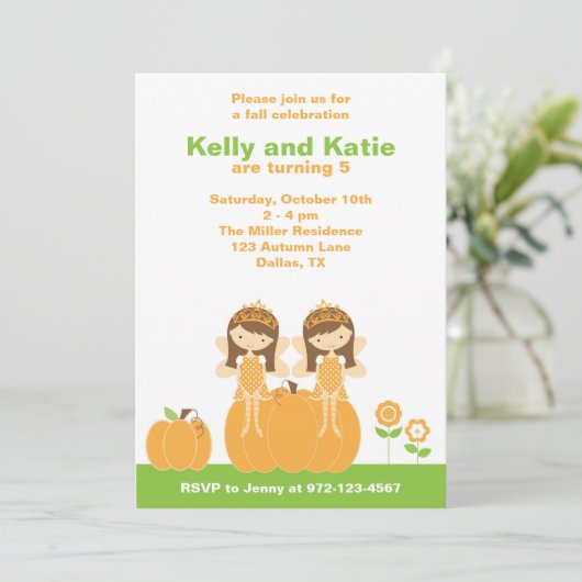 Fall Fairy Princess Einladungen (Stehend Vorderseite)