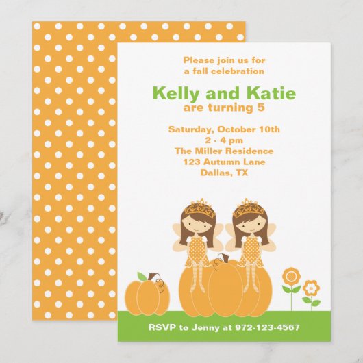 Fall Fairy Princess Einladungen (Vorne/Hinten)