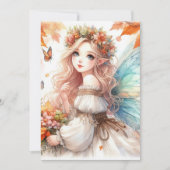 Fall Fairy und Blätter Aquarell-Kalligraphietext Einladung (Vorderseite)
