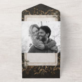 Fall Fairytale Bronze Botanische Blätter Hochzeit All In One Einladung (Außenbereich)