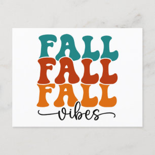 Fall Fall Fall Vibes Calligraphie Postkarte
