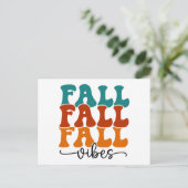 Fall Fall Fall Vibes Calligraphie Postkarte (Stehend Vorderseite)