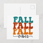 Fall Fall Fall Vibes Calligraphie Postkarte (Vorne/Hinten)