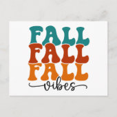 Fall Fall Fall Vibes Calligraphie Postkarte (Vorderseite)