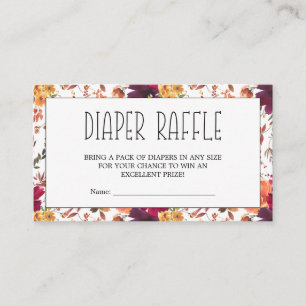 Fall Fall Floral Diaper Umschließungskarte Begleitkarte