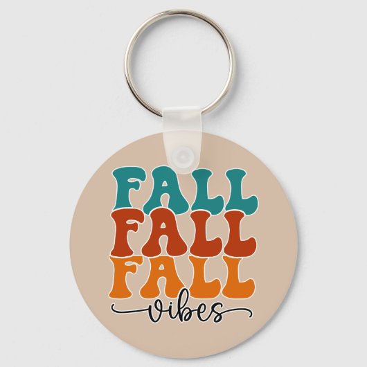 Fall Fall-Vibes-Typografie Schlüsselanhänger (Vorderseite)