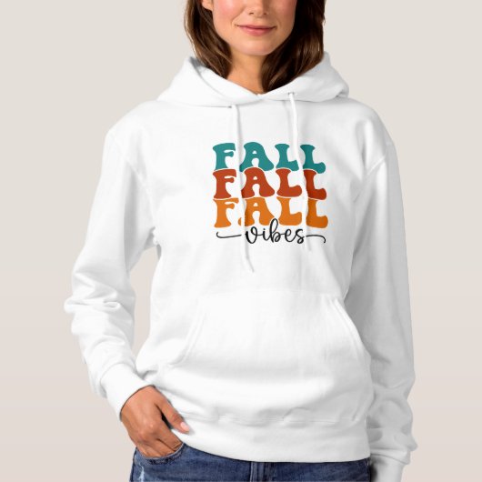 Fall Fall Vibes Typografie Script Womens Hoodie (Vorderseite)