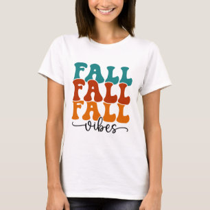 Fall Fall Vibes Typografie Script Womens T-Shirt