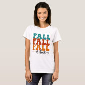 Fall Fall Vibes Typografie Script Womens T-Shirt (Vorne ganz)