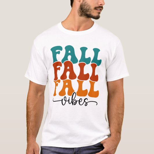 Fall Fall Vibes Typografie T-Shirt (Vorderseite)