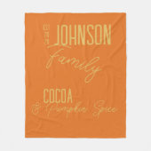 Fall Family Pumpkin Gewürz Orange Fleecedecke (Vorderseite)