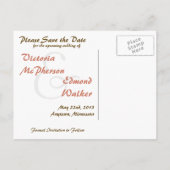 Fall Fantasy Floral Save the Date Postkarte (Rückseite)