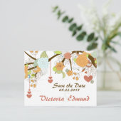 Fall Fantasy Floral Save the Date Postkarte (Stehend Vorderseite)