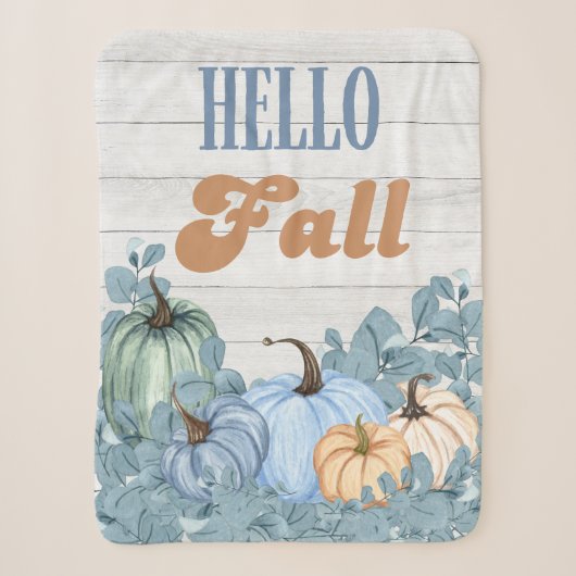Fall Farmhouse Blue Pumpkin Patch Sherpadecke (Vorderseite)
