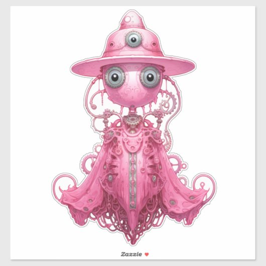 Fall Fashion Pink Steampunk Ghost Lady 32 Aufkleber (Blatt)