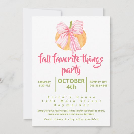 Fall Favorite Things Party Coquette Pumpkin (Vorderseite)
