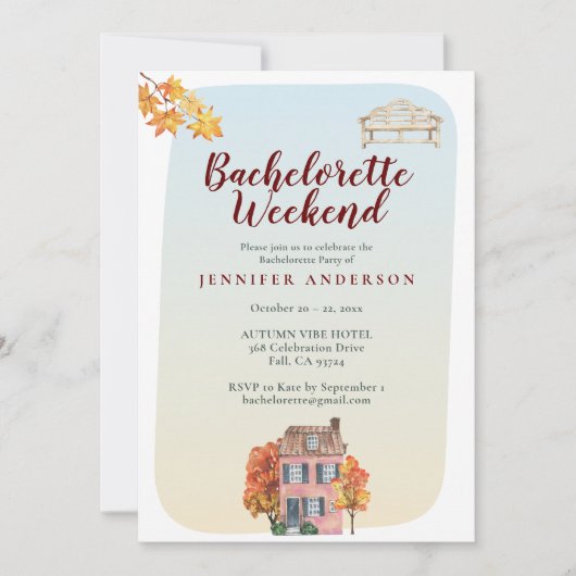 Fall favorites Rustic Bachelorette Weekend  Einladung (Vorderseite)