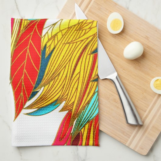 Fall Feather abstrakte Kunst Geschirrtuch (Viertel Falte)