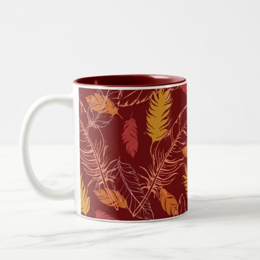 Fall Feathers 2-Tone Coffee Mug Zweifarbige Tasse (Links)