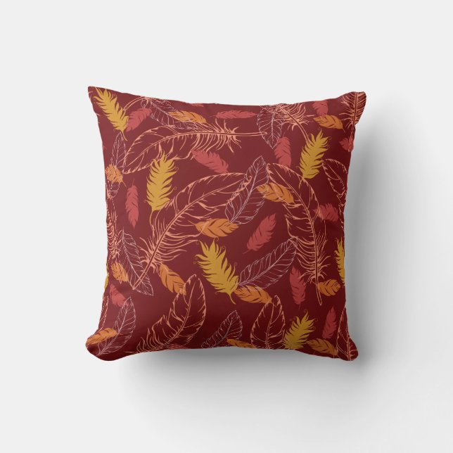 Fall Feathers Throw Pillow Kissen (Vorderseite)