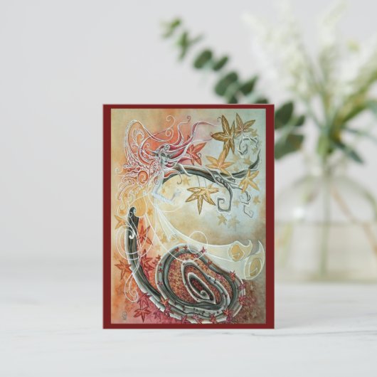 Fall-Fee Postkarte (Stehend Vorderseite)