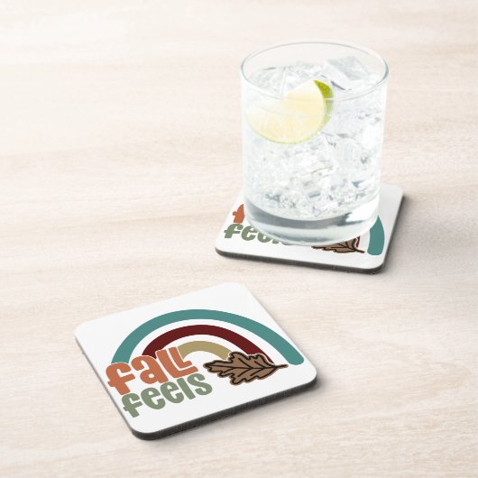 FALL FEELS Herbstregenbogen Getränkeuntersetzer (Rechte Seite)