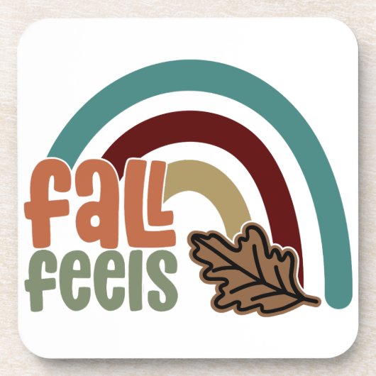 FALL FEELS Herbstregenbogen Getränkeuntersetzer (Vorderseite)