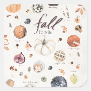 Fall Feinschmecker Bucket List Erntedank Dinner Quadratischer Aufkleber
