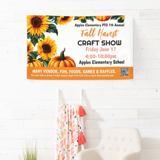 FALL FESTIVAL CRAFT SHOW PTO PTA Kirche Banner (Insitu)