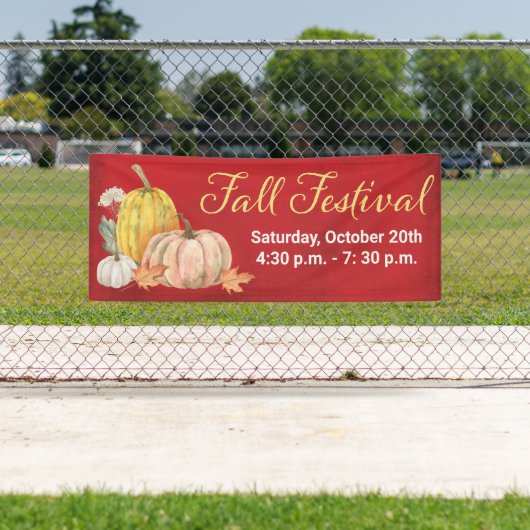Fall Festival Floral Pumpkin Banner (Insitu)