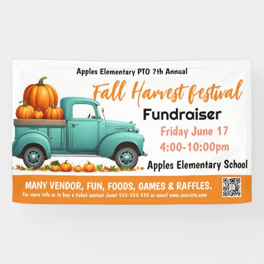 FALL FESTIVAL Fundraiser PTO PTA Kirche Banner (Horizontal)