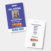 Fall Festival Security Media Pass QR-Code Ausweis (Vorder- & Rückseite)