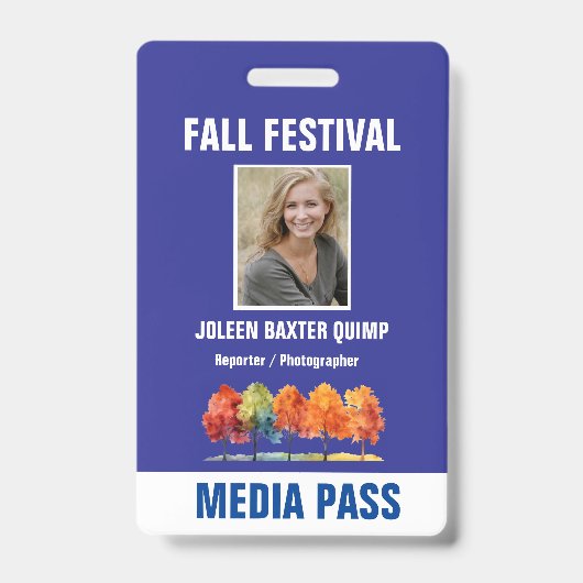 Fall Festival Security Media Pass QR-Code Ausweis (Vorderseite)