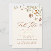Fall Fete Boho Wildblume Celebration Einladung (Vorderseite)
