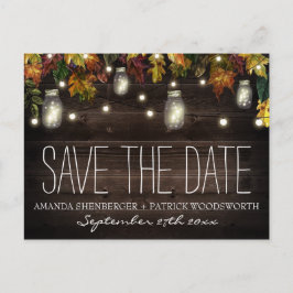 Fall Firefly Mason Jar Wedding Save the Date Cards Ankündigungspostkarte