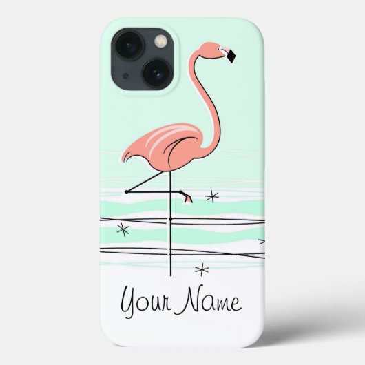 Fall Flamingo Aqua "Name" iPad Case-Mate iPhone Hülle (Rückseite)