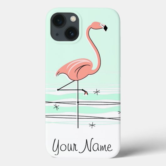 Fall Flamingo Aqua "Name" iPad Mini Case-Mate iPhone Hülle (Rückseite)