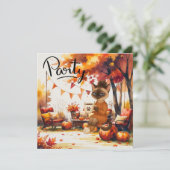 Fall Flannel & Fizz Friendsgiving Party Einladung (Stehend Vorderseite)