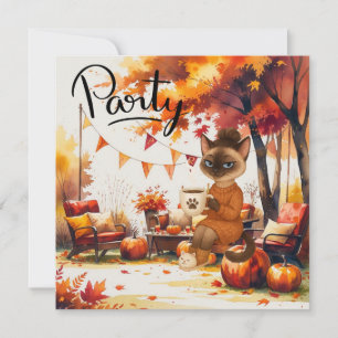 Fall Flannel & Fizz Friendsgiving Party Einladung