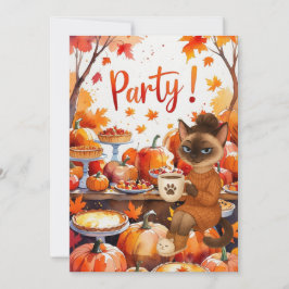Fall Flannel & Fizz Friendsgiving Party Einladung
