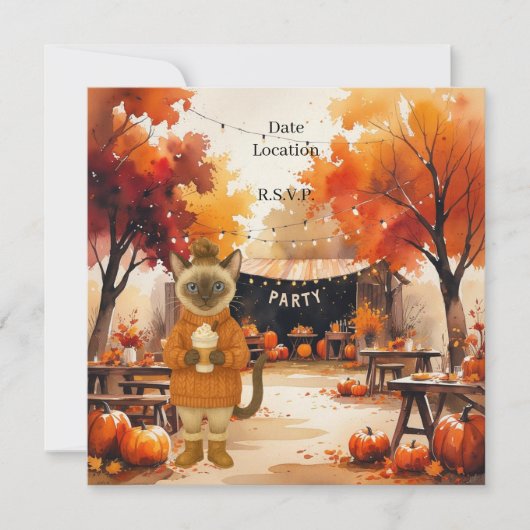 Fall Flannel & Fizz Friendsgiving Party Save The Date (Vorderseite)