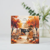 Fall Flannel & Fizz Friendsgiving Party Save The Date (Stehend Vorderseite)