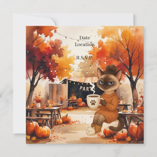 Fall Flannel & Fizz Friendsgiving Party Save The Date (Vorderseite)