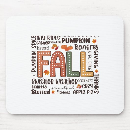 Fall Flannels Pumpkin Saison Herbst Gefechte Herbs Mousepad (Vorne)